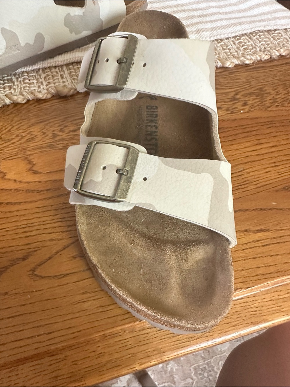 Birkenstock Beige Camo Double-Buckle Sandals - Picture 4 of 11
